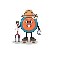 Cartoon mascot of yoyo farmer vector