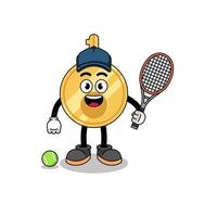 key illustration as a tennis player vector