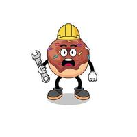 ilustración de personaje de donuts con error 404 vector