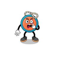 ilustración de personaje de yoyo con la lengua fuera vector