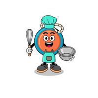 ilustración de yoyo como chef de panadería vector