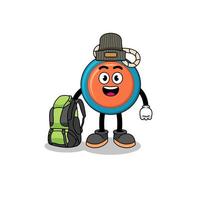 Illustration of yoyo mascot as a hiker vector