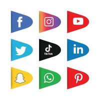 Social media icons set Logo Vector Illustrator