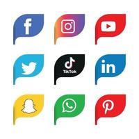 iconos de redes sociales establecer logo vector ilustrador