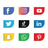 Social media icons set Logo Vector Illustrator