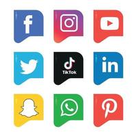 Social media icons set Logo Vector Illustrator