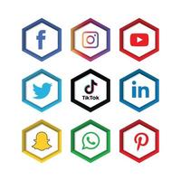 iconos de redes sociales establecer logo vector ilustrador