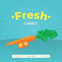 Fresh Carrot Shining Background vector