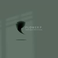 logo icon design flower transparent tosca color simple elegant for florist eps 10 vector