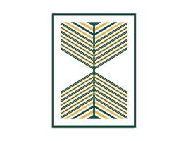 Line Theme Canvas Print - Perspective lines with a Blend of Green and Gold Colors. Perfect for Wall Decorations and Other Template Design Needs. vector