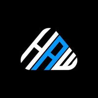 diseño creativo del logotipo de la letra haw con gráfico vectorial, logotipo sencillo y moderno haw. vector