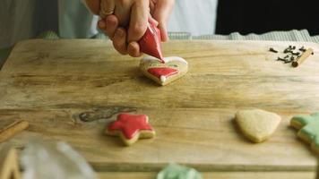 ik versieren peperkoek koekjes met Koninklijk glazuur. de het beste eigengemaakt peperkoek koekje video