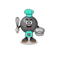 Illustration of cannon ball as a bakery chef vector