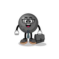 cannon ball mascot as a businessman vector