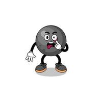 Character Illustration of cannon ball with tongue sticking out vector