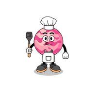 ilustración de mascota del chef de helado vector