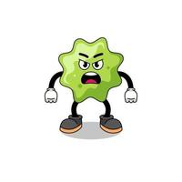 splat cartoon illustration with angry expression vector