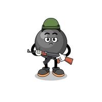 Cartoon of cannon ball soldier vector