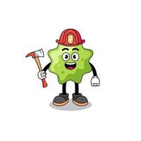 Cartoon mascot of splat firefighter vector