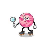 Mascot of ice cream scoop searching vector