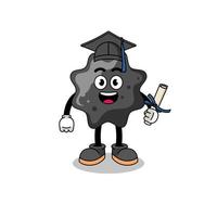 ink mascot with graduation pose vector