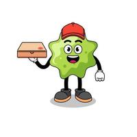 splat illustration as a pizza deliveryman vector
