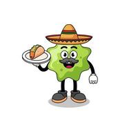 Character cartoon of splat as a mexican chef vector