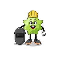 Mascot of splat as a welder vector