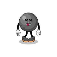 cannon ball mascot illustration is dead vector