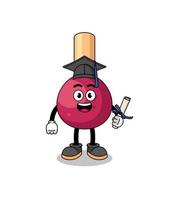 matches mascot with graduation pose vector