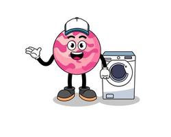 ice cream scoop illustration as a laundry man vector