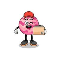 ice cream scoop mascot cartoon as an courier vector