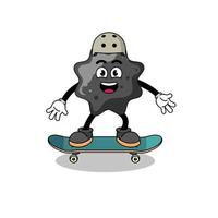 ink mascot playing a skateboard vector