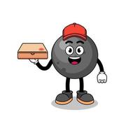 cannon ball illustration as a pizza deliveryman vector