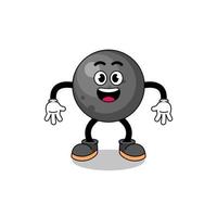 cannon ball cartoon with surprised gesture vector