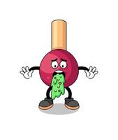 matches mascot cartoon vomiting vector