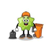 Illustration of splat cartoon as a garbage collector vector