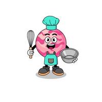 Illustration of ice cream scoop as a bakery chef vector