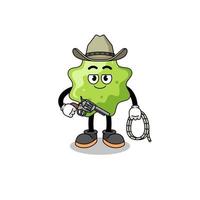 Character mascot of splat as a cowboy vector