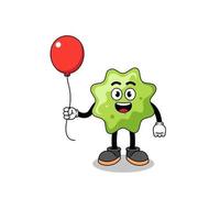 Cartoon of splat holding a balloon vector