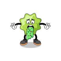 splat mascot cartoon vomiting vector