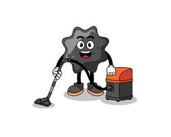 Character mascot of ink holding vacuum cleaner vector