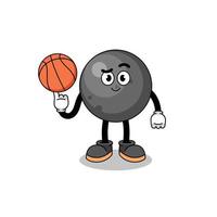 ilustración de bola de cañón como jugador de baloncesto vector