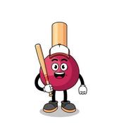 matches mascot cartoon as a baseball player vector