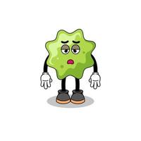 splat cartoon with fatigue gesture vector