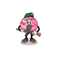Character cartoon of ice cream scoop as a special force vector