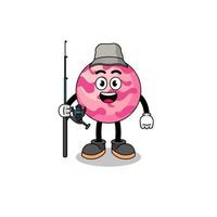 Mascot Illustration of ice cream scoop fisherman vector