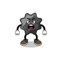 ink cartoon illustration with angry expression vector