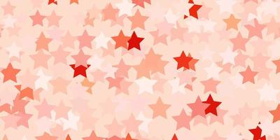 Light Red vector background with small and big stars.