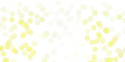 textura de doodle de vector amarillo claro con flores.